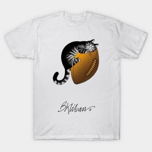 B Kliban Cat - cat playing rugby T-Shirt